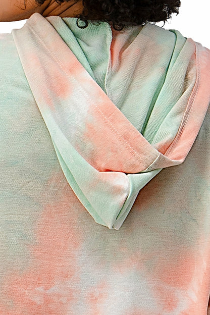 Women's French Terry Tie-Dye Lounge Set - Hooded Sweatshirt & Jogger Pants