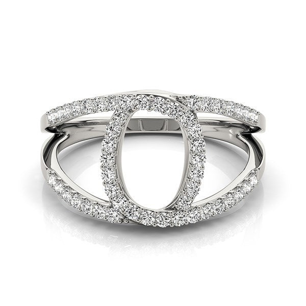 14k White Gold Diamond Loop Style Dual Band Ring (1/2 cttw) by Bids.com