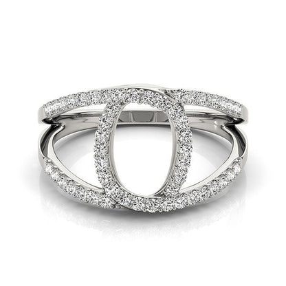 14k White Gold Diamond Loop Style Dual Band Ring (1/2 cttw) by Bids.com