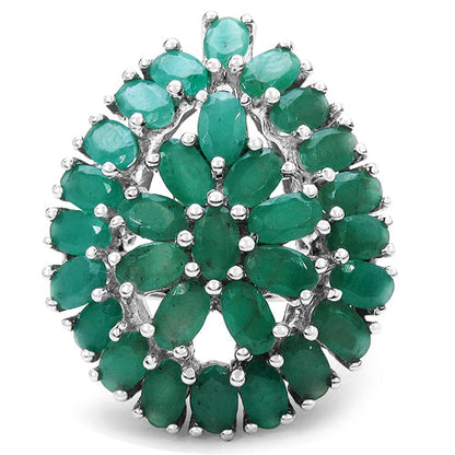8.10 Carat Genuine Emerald .925 Sterling Silver Ring by Bids.com