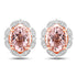 3.52 Carat Genuine Morganite and White Diamond 14K Rose Gold Earrings by Bids.com