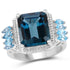 8.17 Carat Genuine London Blue Topaz and Swiss Blue Topaz .925 Sterling Silver Ring by Bids.com