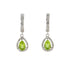 .88ct Peridot Diamond Dangle Earrings 14KT White Gold by Bids.com