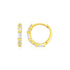 14k Yellow Gold Petite Hoop Earrings with Baguette Cubic Zirconias by Bids.com