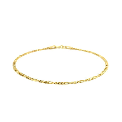 14k Yellow Gold Figaro Bracelet 1.5mm by Bids.com