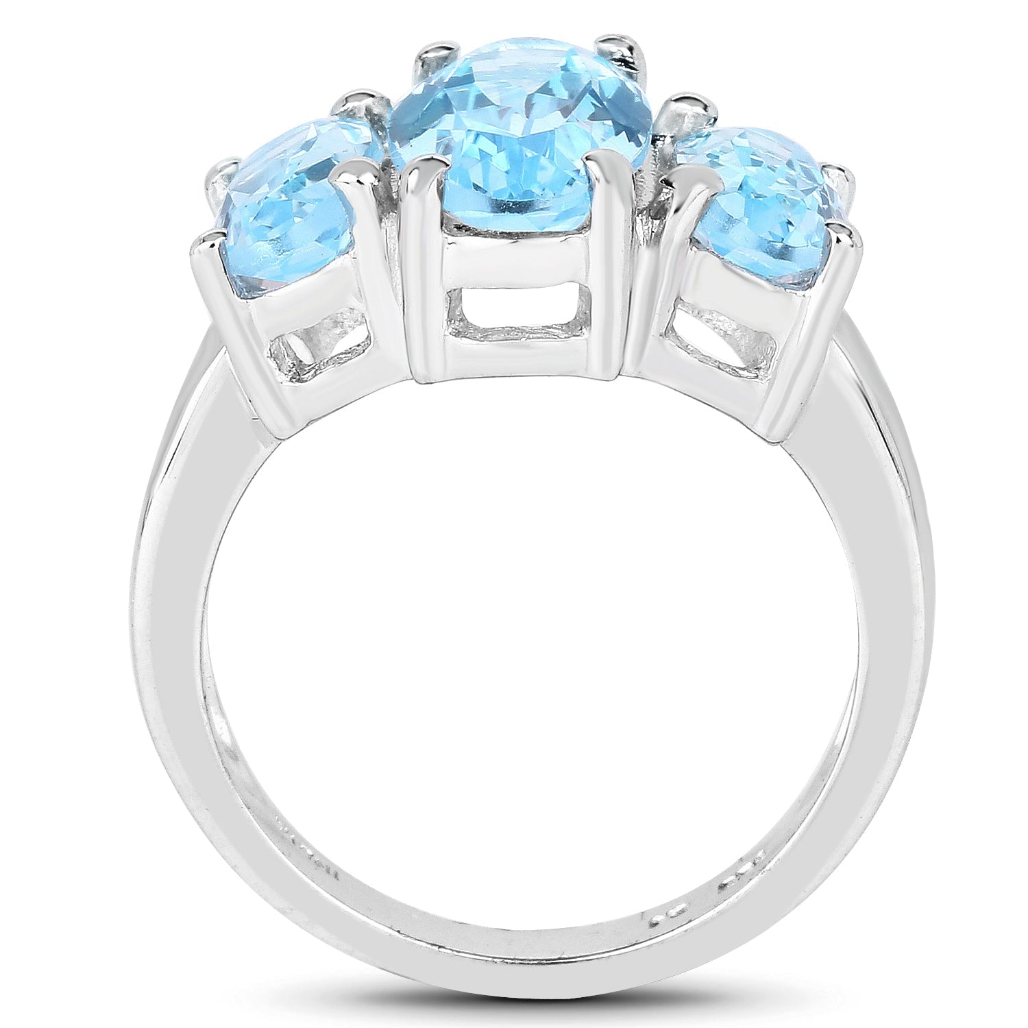 7.77 Carat Genuine Blue Topaz .925 Sterling Silver Ring  DestGlow