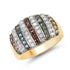 14K Yellow Gold Plated 0.84 Carat Genuine Multi Diamond .925 Sterling Silver Ring by Bids.com