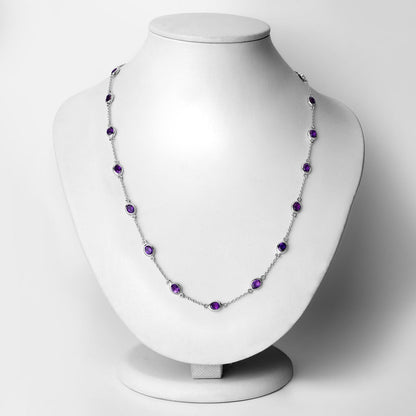6.12 Carat Genuine Amethyst .925 Sterling Silver Necklace by Bids.com