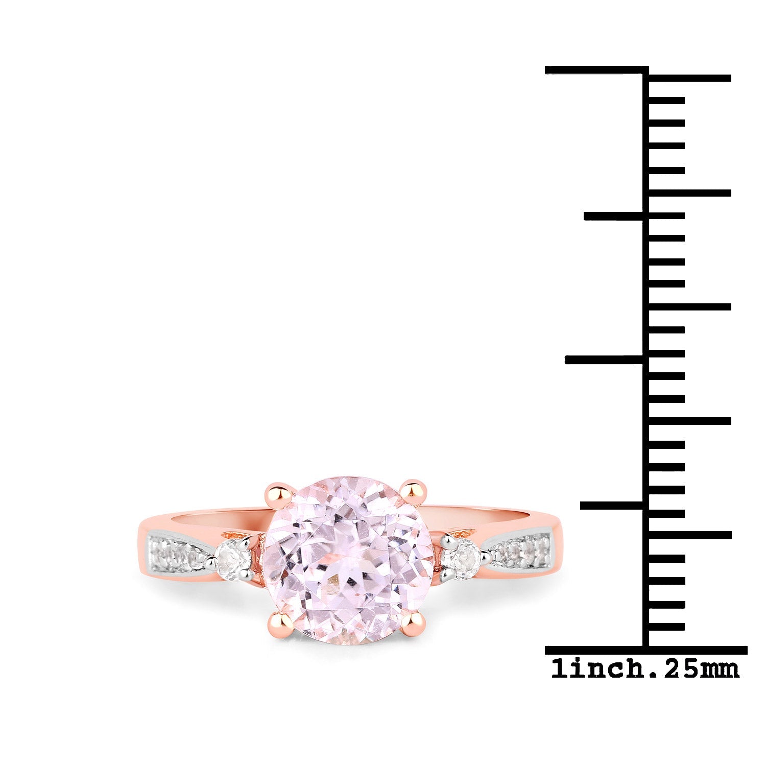 2.73 Carat Genuine Kunzite and White Topaz .925 Sterling Silver Ring by Bids.com