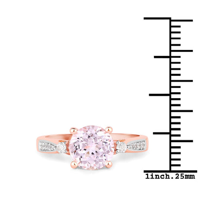 2.73 Carat Genuine Kunzite and White Topaz .925 Sterling Silver Ring by Bids.com