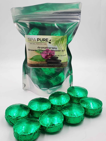 8 Aromatherapy Shower Bombs USA Made, 100% Natural/Organic Essential Oils-Transform your shower-Transform your mood