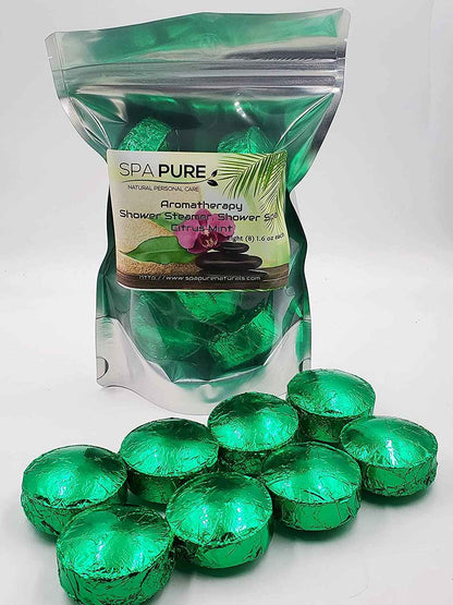 8 Aromatherapy Shower Bombs USA Made, 100% Natural/Organic Essential Oils-Transform your shower-Transform your mood