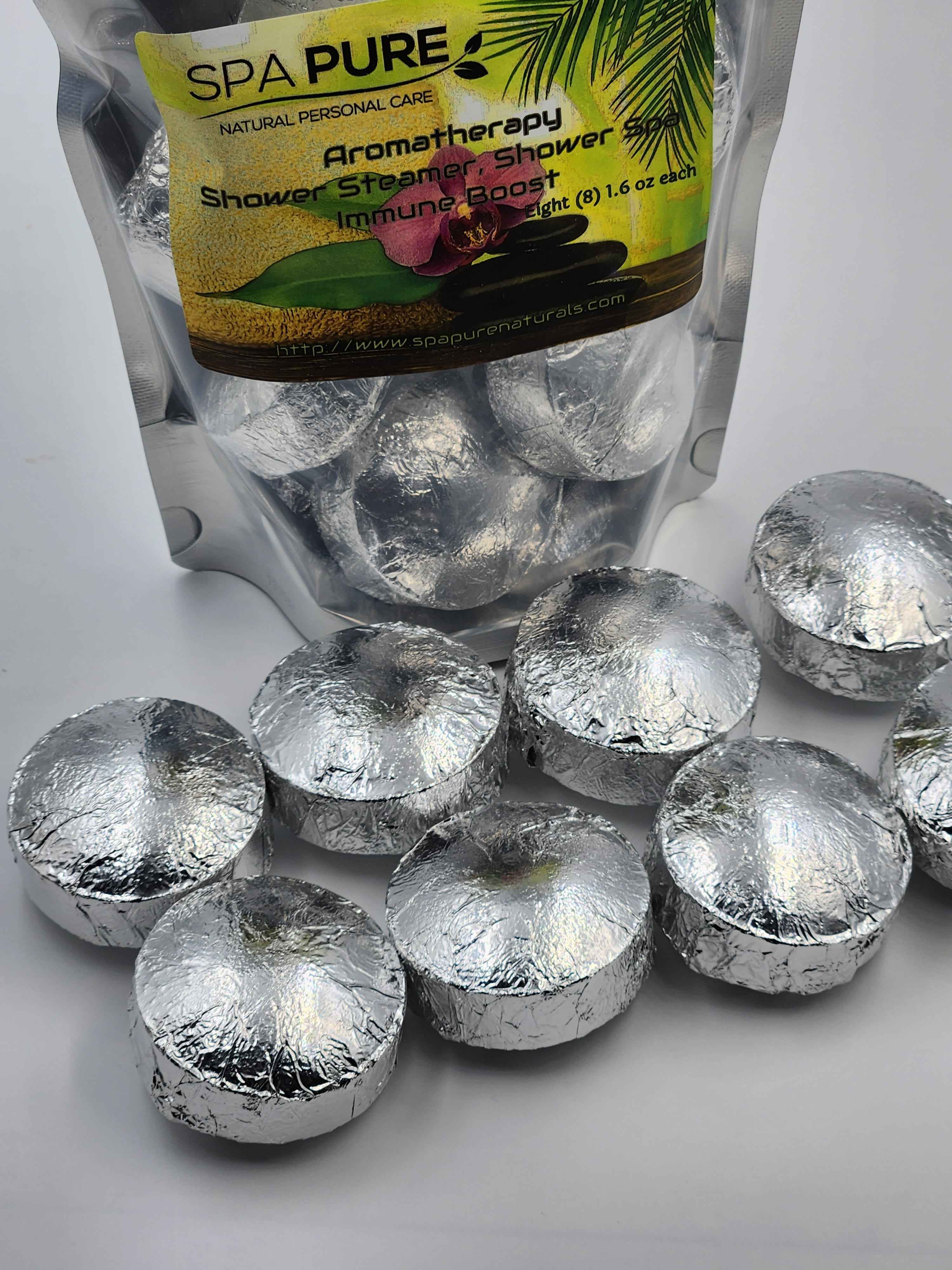 8 Aromatherapy Shower Bombs USA Made, 100% Natural/Organic Essential Oils-Transform your shower-Transform your mood