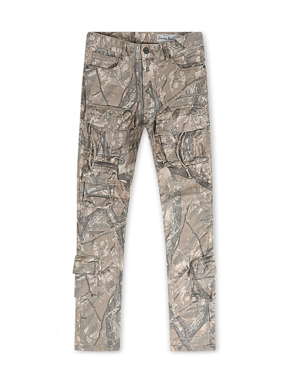 Smoke Rise Multi Cargo Pocket Slim Fit Jean - Hunting Camo by Denim Exchange