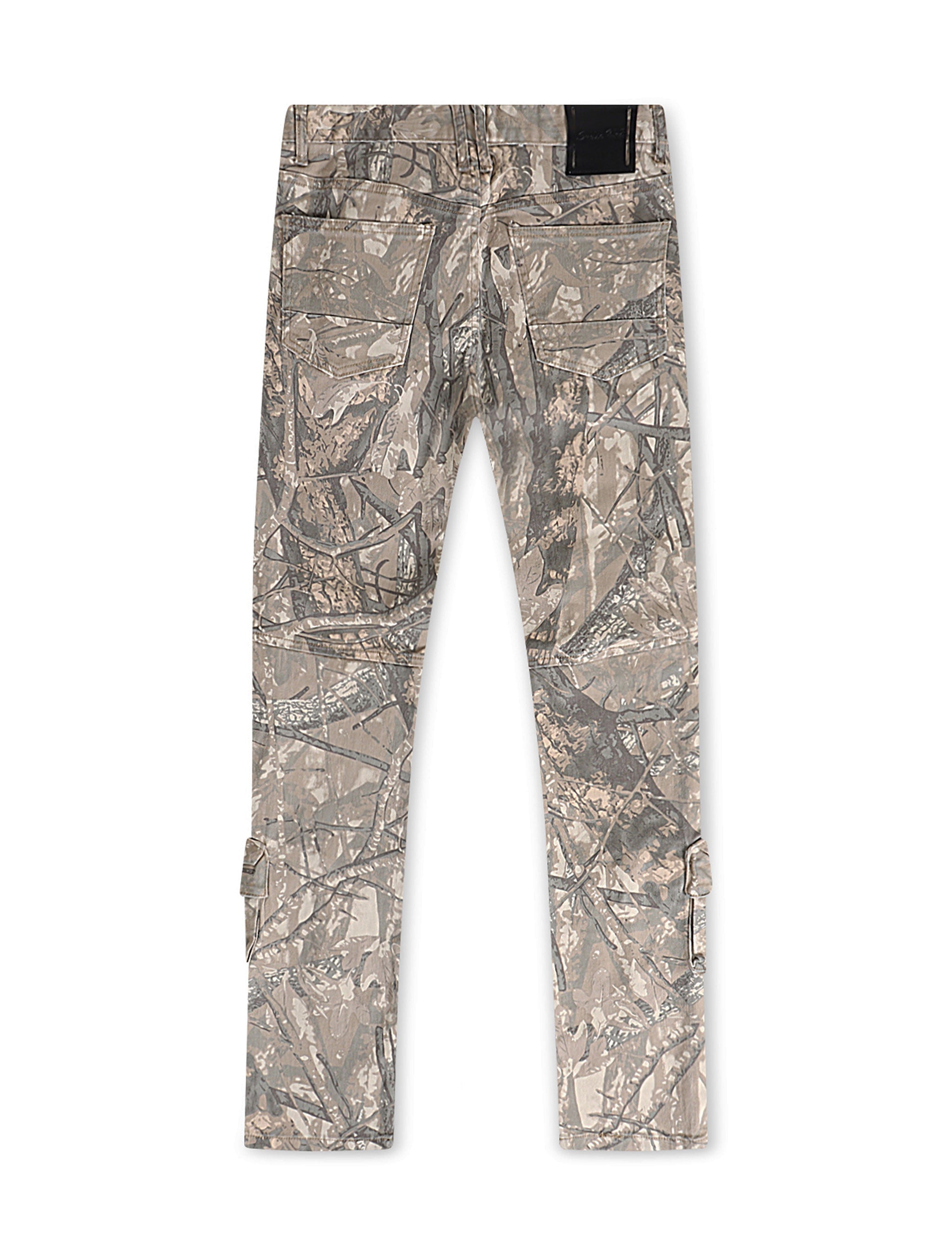 Smoke Rise Multi Cargo Pocket Slim Fit Jean - Hunting Camo by Denim Exchange