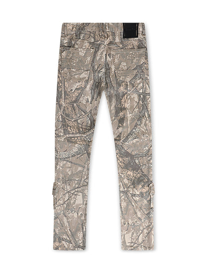 Smoke Rise Multi Cargo Pocket Slim Fit Jean - Hunting Camo by Denim Exchange