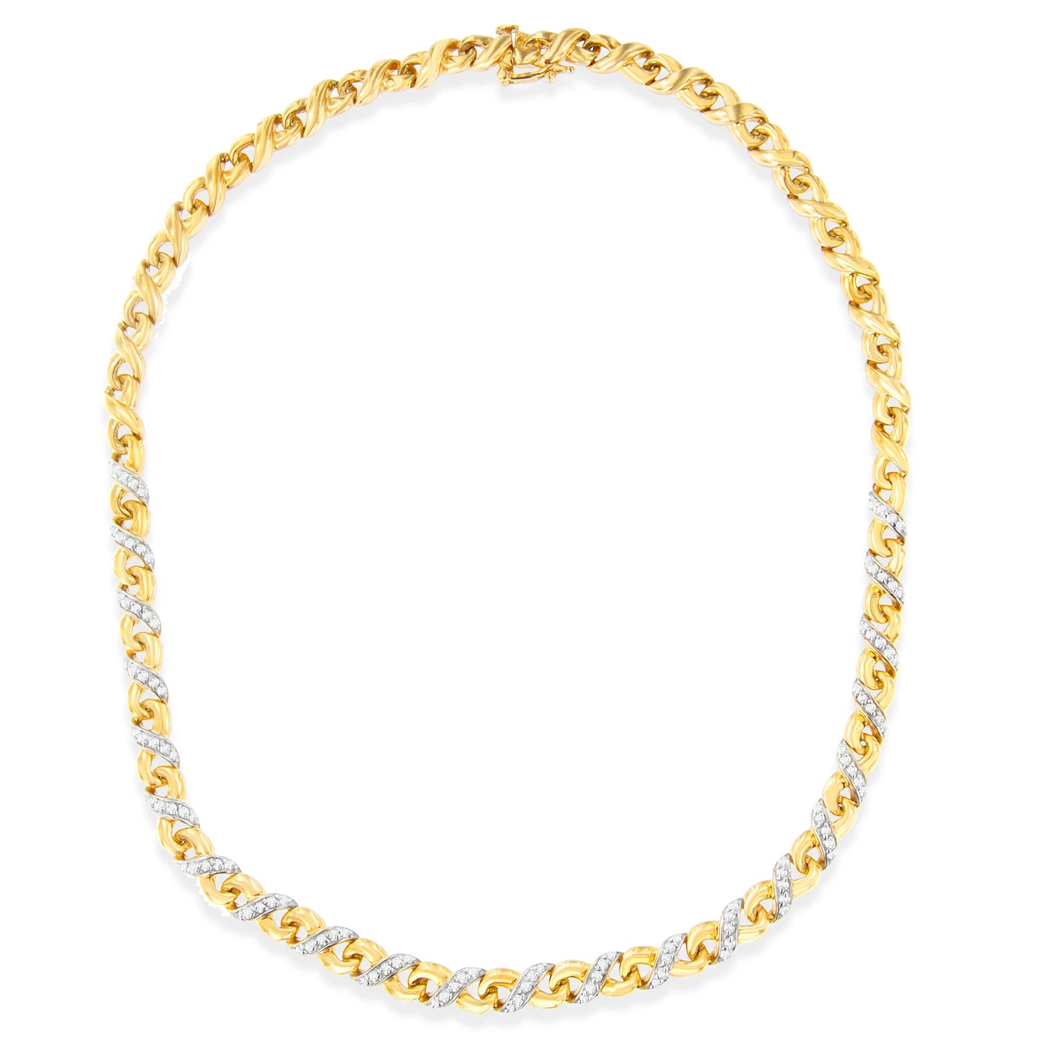 10K Yellow Gold 1 cttw Diamond Riviera Statement Pendant Necklace (J-K, I2-I3) by Bids.com