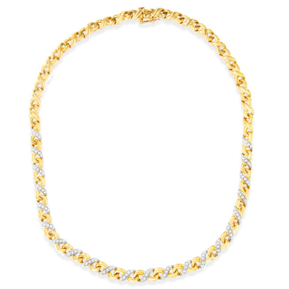 10K Yellow Gold 1 cttw Diamond Riviera Statement Pendant Necklace (J-K, I2-I3) by Bids.com