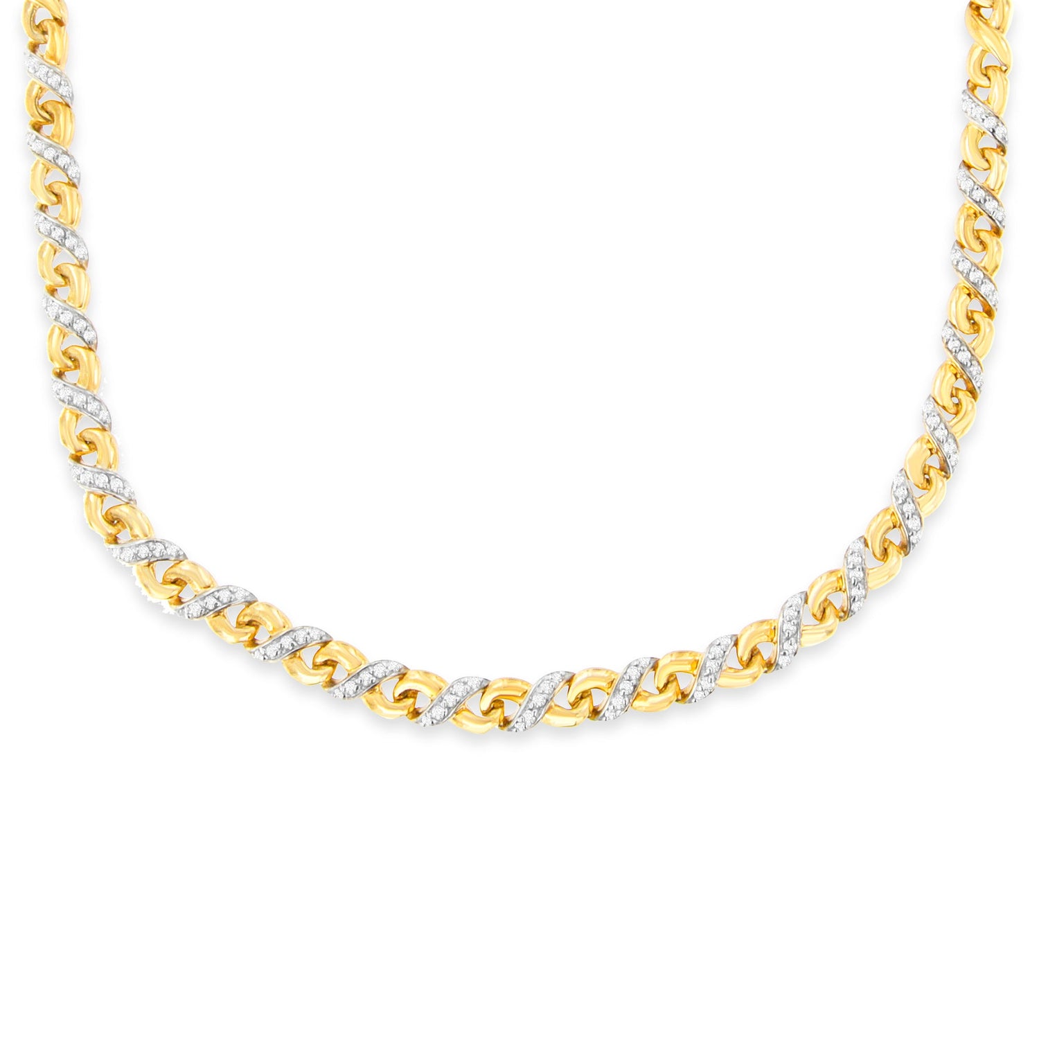10K Yellow Gold 1 cttw Diamond Riviera Statement Pendant Necklace (J-K, I2-I3) by Bids.com
