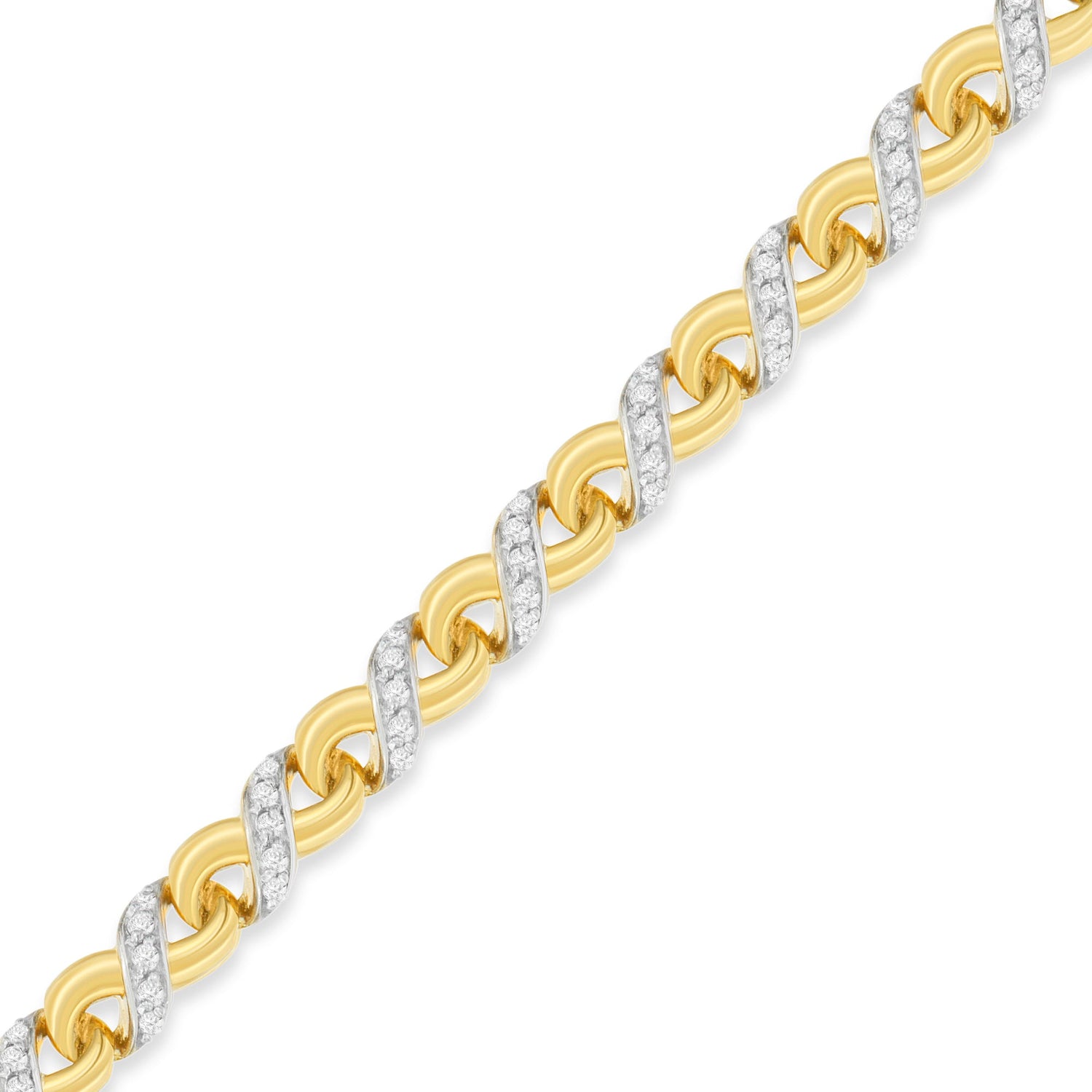 10K Yellow Gold 1 cttw Diamond Riviera Statement Pendant Necklace (J-K, I2-I3) by Bids.com