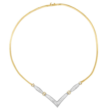 14K Yellow and White Gold 2.00 Cttw Round and Princess-Cut Diamond &