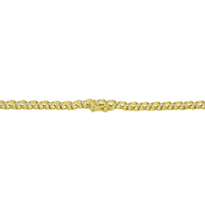 10K Yellow Gold 4 cttw Brilliant Round-Cut Diamond Graduating Riviera Statement Necklace (H-I Color, I2-I3 Clarity) by Bids.com