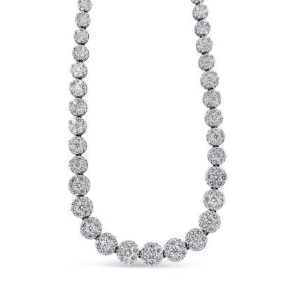 IGI Certified 14K Yellow Gold 14 3/4 cttw Pave Set Round-Cut Diamond Riviera Necklace (F-G Color, S2-I1 Clarity) by Bids.com