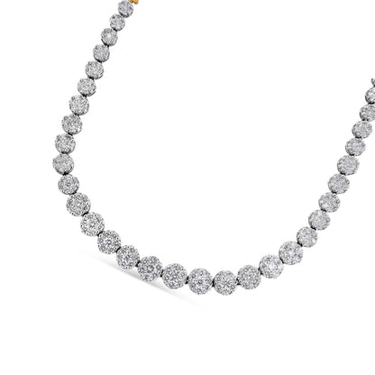 IGI Certified 14K Yellow Gold 14 3/4 cttw Pave Set Round-Cut Diamond Riviera Necklace (F-G Color, S2-I1 Clarity) by Bids.com