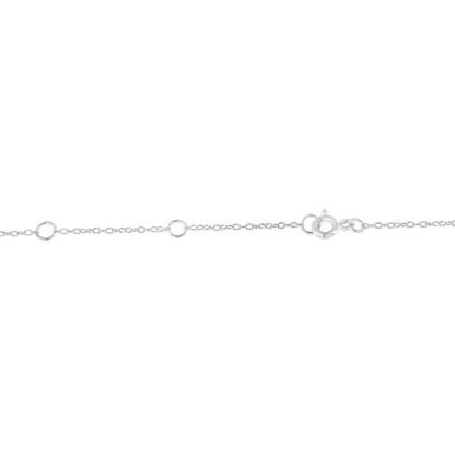 Sterling Silver Treated Blue Color Diamond Station Necklace (1/2 cttw, Blue Color, I2-I3 Clarity) by Bids.com