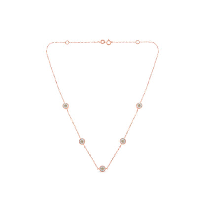 Yellow Color Plated Sterling Silver Diamond Station Necklace (1/2 cttw, K-L Color, I2-I3 Clarity) by Bids.com