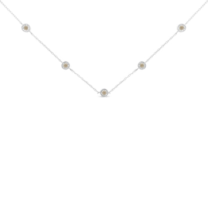 Sterling Silver Diamond Station Necklace (1/2 cttw, I-J Color, I1-I2 Clarity) by Bids.com
