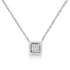 10K White Gold 1/10 Cttw Miracle Set Round-Cut Diamond Square Shape 18" Pendant Necklace (H-I Color, SI2-I1 Clarity) by Bids.com