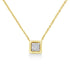 10K Yellow Gold Plated .925 Sterling Silver 1/10 Cttw Miracle Set Round Diamond Square Box Shape 18" Pendant Necklace (K-L Color, I2-I3 Clarity) by Bids.com