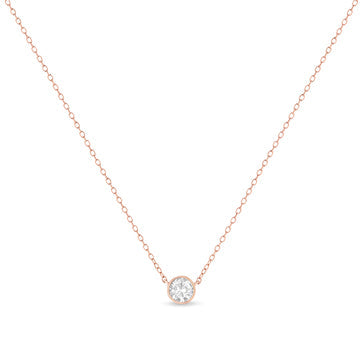 .925 Sterling Silver 1/2 Cttw Diamond Bezel 18" Pendant Necklace (I-J Color, I2-I3 Clarity) by Bids.com