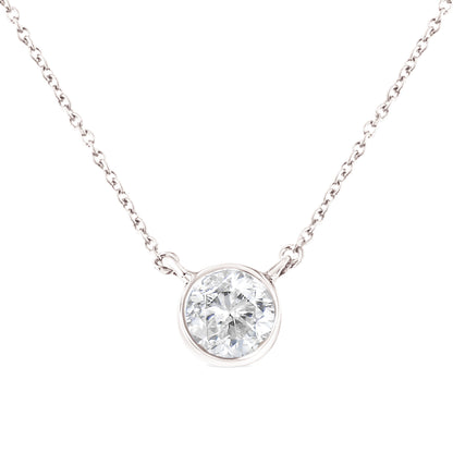 .925 Sterling Silver 1/2 Cttw Diamond Bezel 18" Pendant Necklace (I-J Color, I2-I3 Clarity) by Bids.com