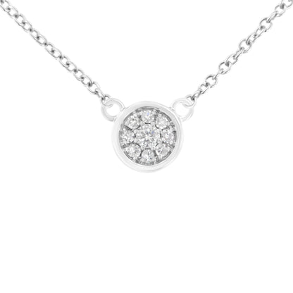 10K White Gold 1/4 Cttw Diamond Flower Pendant Necklace (I-J Color, I2-I3 Clarity) - Adjustable 16-18" chain by Bids.com