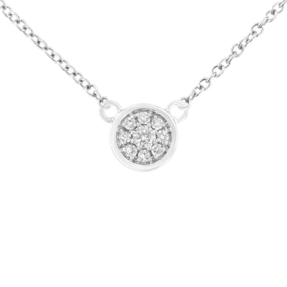 10K White Gold 1/4 Cttw Diamond Flower Pendant Necklace (I-J Color, I2-I3 Clarity) - Adjustable 16-18" chain by Bids.com