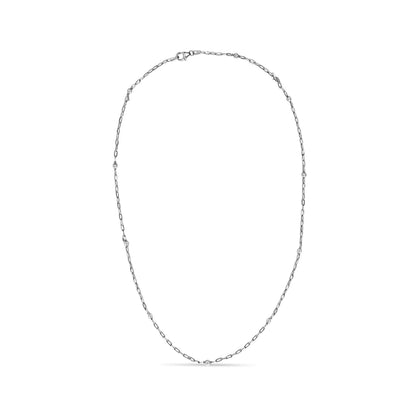 14K White Gold Bezel Set 1.00 Cttw Diamond 11 Station Necklace by Bids.com
