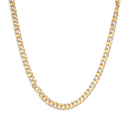 14K Yellow Gold Plated .925 Sterling Silver 1.0 Cttw Diamond Cuban Link Necklace (I-J Color, I3 Clarity) - 18" Inches by Bids.com