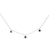 .925 Sterling Silver 5/8 Cttw Black Diamond 3 Station with Halo Necklace  DestGlow