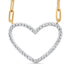 14K Yellow Gold Plated .925 Sterling Silver 1/4 Cttw Diamond Open Heart with Paperclip Chain Pendant Necklace (I-J Color, I2-I3 Clarity) - 18" Inches by Bids.com