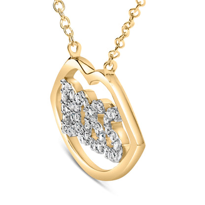 14K Yellow Gold Plated Silver 1/4 Cttw Diamond "Boss" Pendant Necklace - 18 Inch by Bids.com