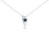 .925 Sterling Silver Blue Diamond Heart with Star Pendant Necklace  DestGlow