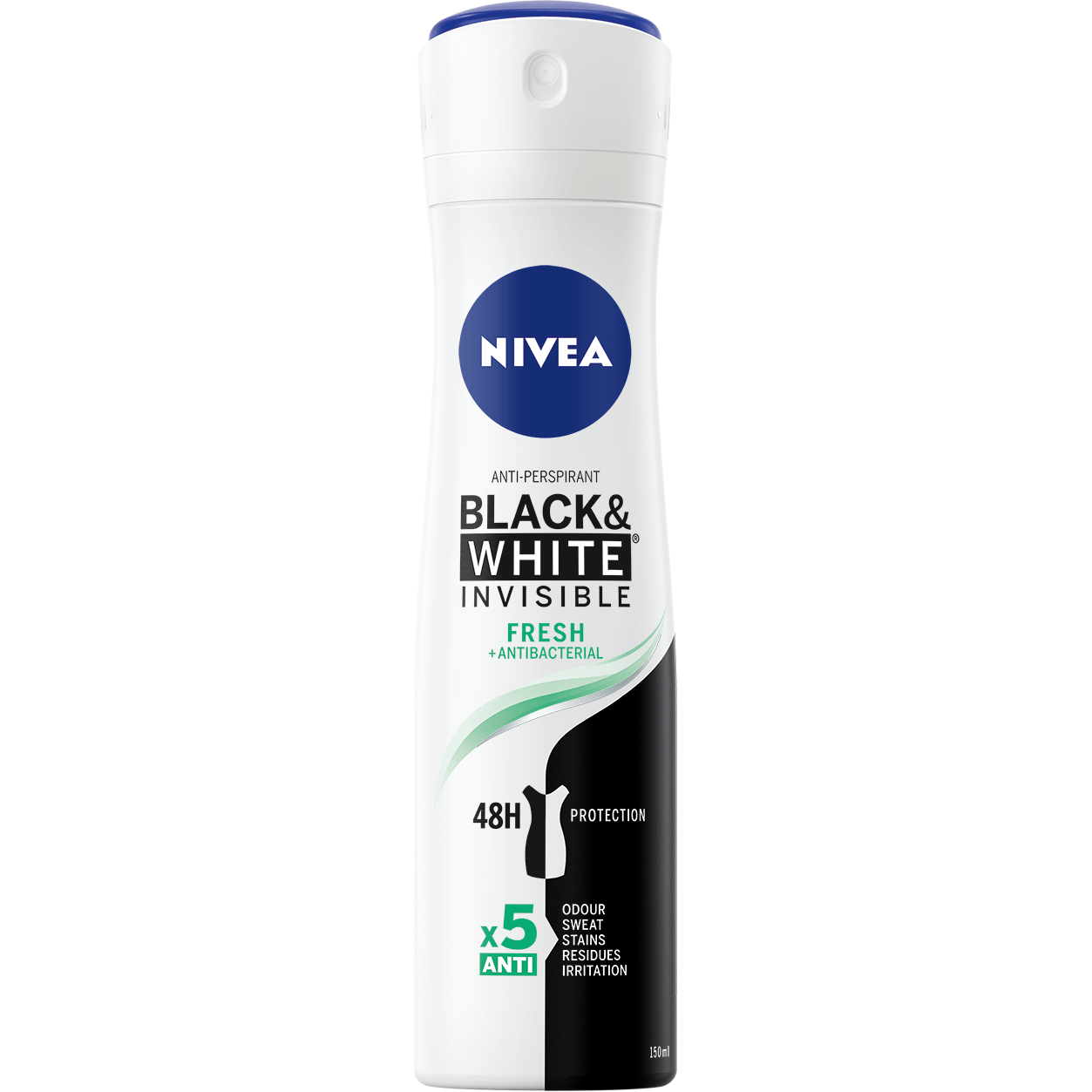 Nivea Invisible Black &amp; White Fresh Anti-Perspirant Deodorant Spray 150ml by Pasteur Pharmacy