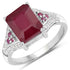 4.49 Carat Glass Filled Ruby and White Topaz .925 Sterling Silver Ring by Bids.com