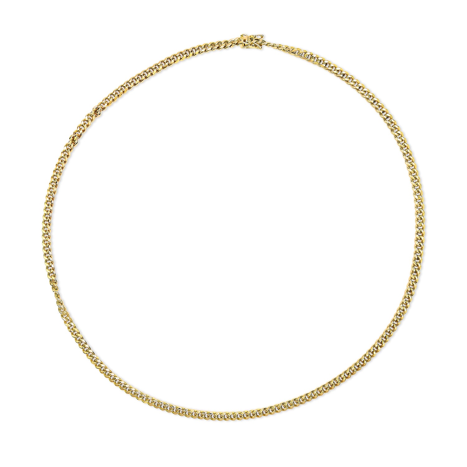Semi-Solid 14K Yellow Gold 4.5mm Miami Cuban Chain Necklace - Unisex Chain - 22 Inches by Bids.com
