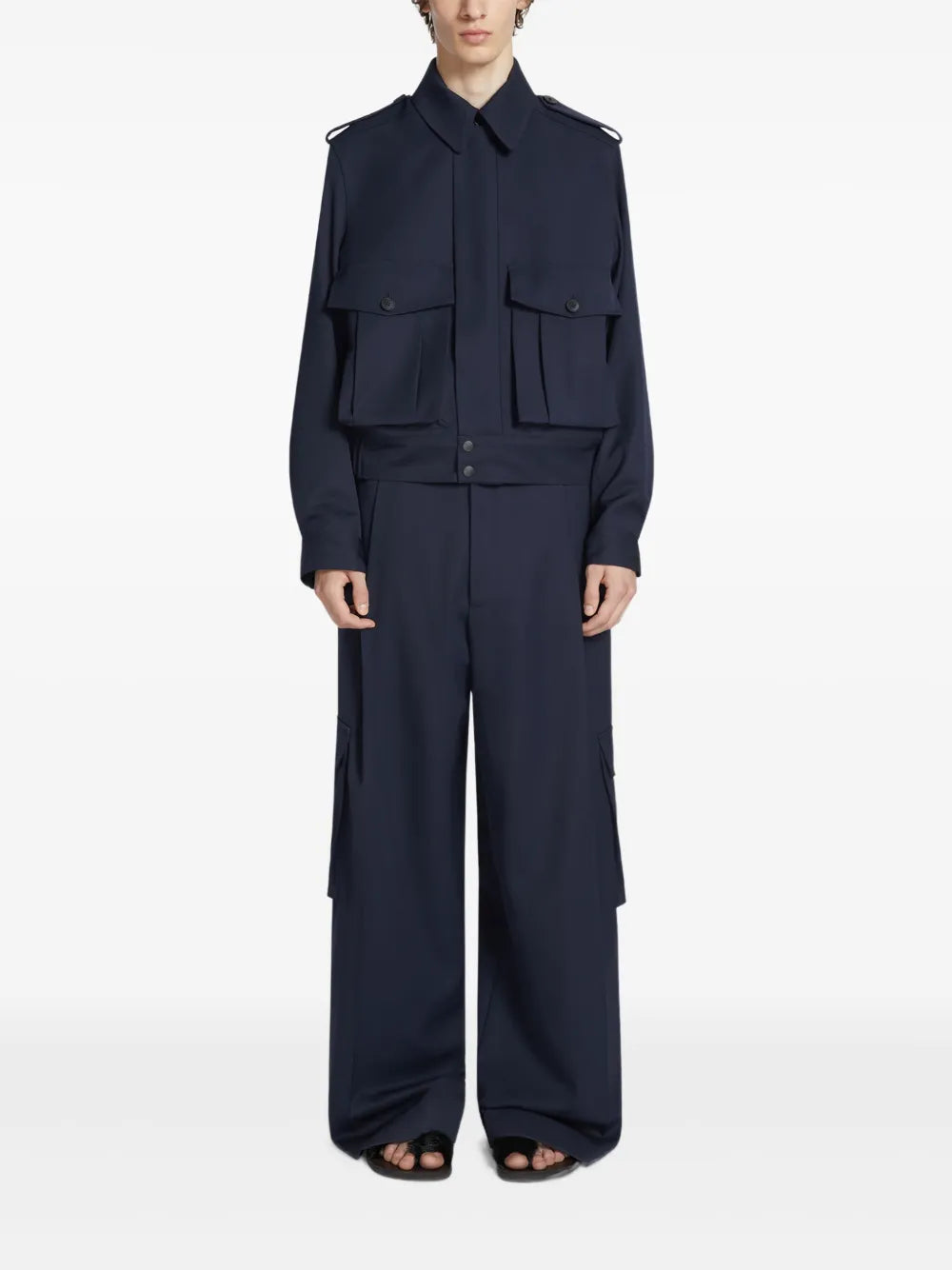 Dries Van Noten Men Piers Tris 1176 M.W.Pants Nav by Luosophy