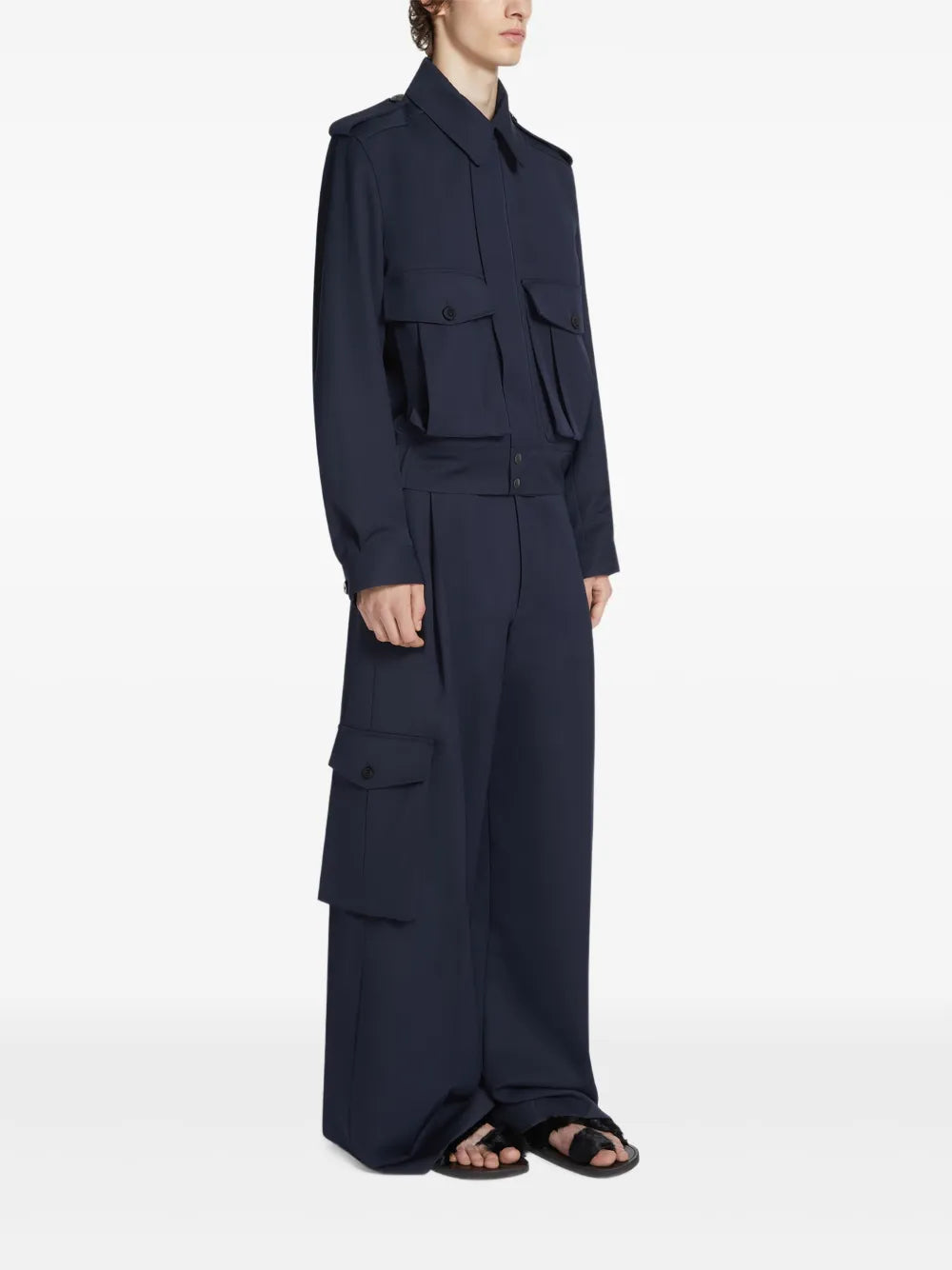 Dries Van Noten Men Piers Tris 1176 M.W.Pants Nav by Luosophy