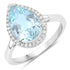 2.25 Carat Genuine Aquamarine And White Diamond 10K White Gold Ring by Bids.com