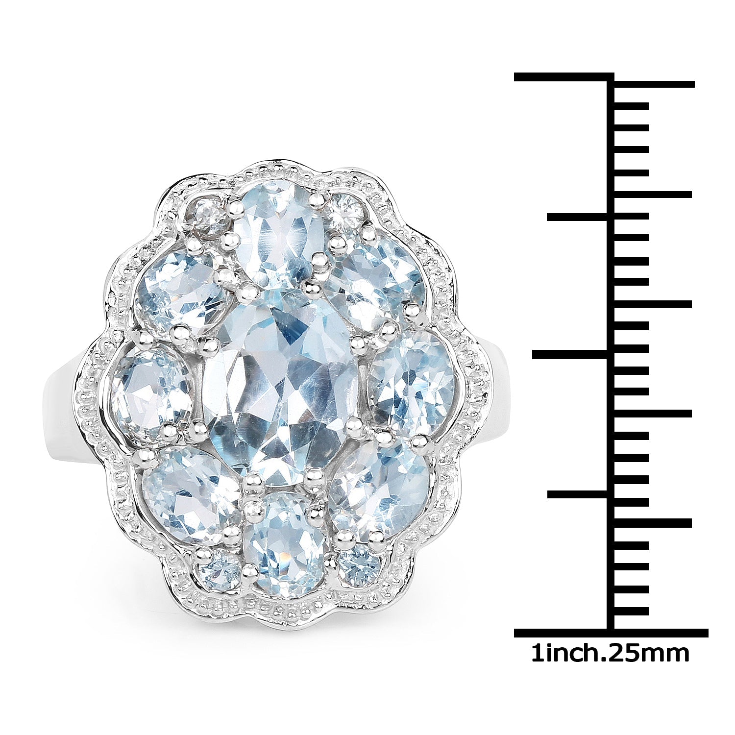 6.64 Carat Genuine Blue Topaz .925 Sterling Silver Ring by Bids.com